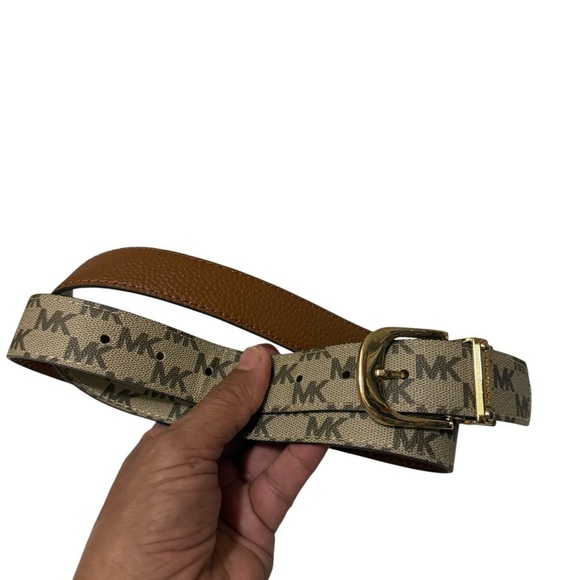 Two Michael Kors Monogram Belt with Gold Buckle in new conditions 40” and 38” main image 5